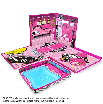 barbie zipbin dream house toybox & playmat