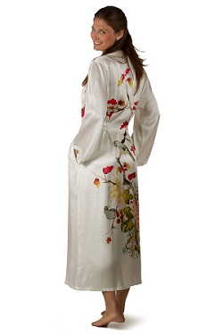White Silk Robe Gift for Mom